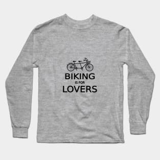 biking is for lovers, tandem bicycle, word art, text design Long Sleeve T-Shirt